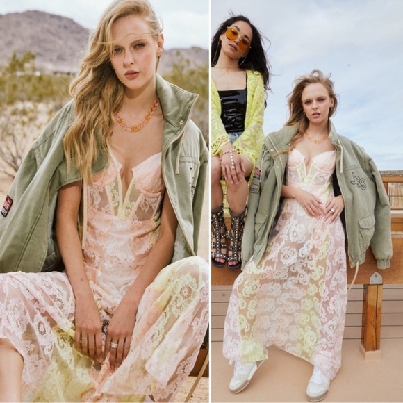 Blossom Maxi Dress In Ombré Sunset, NWT, Soft Lace - Picture 5 of 9